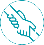 Helping hands icon representing immediate support